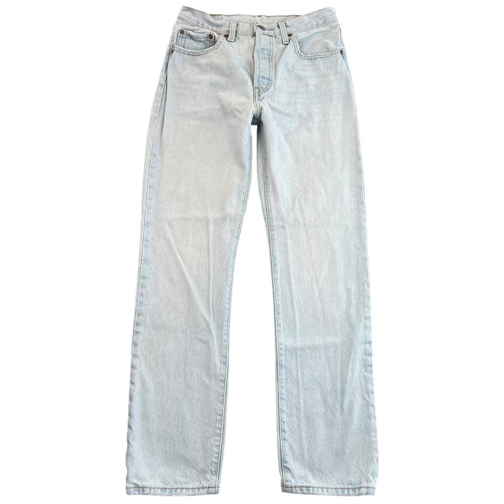 Levi’s 501 Original Jeans Light Wash Button Fly Straight Leg Mid Rise W27 L28